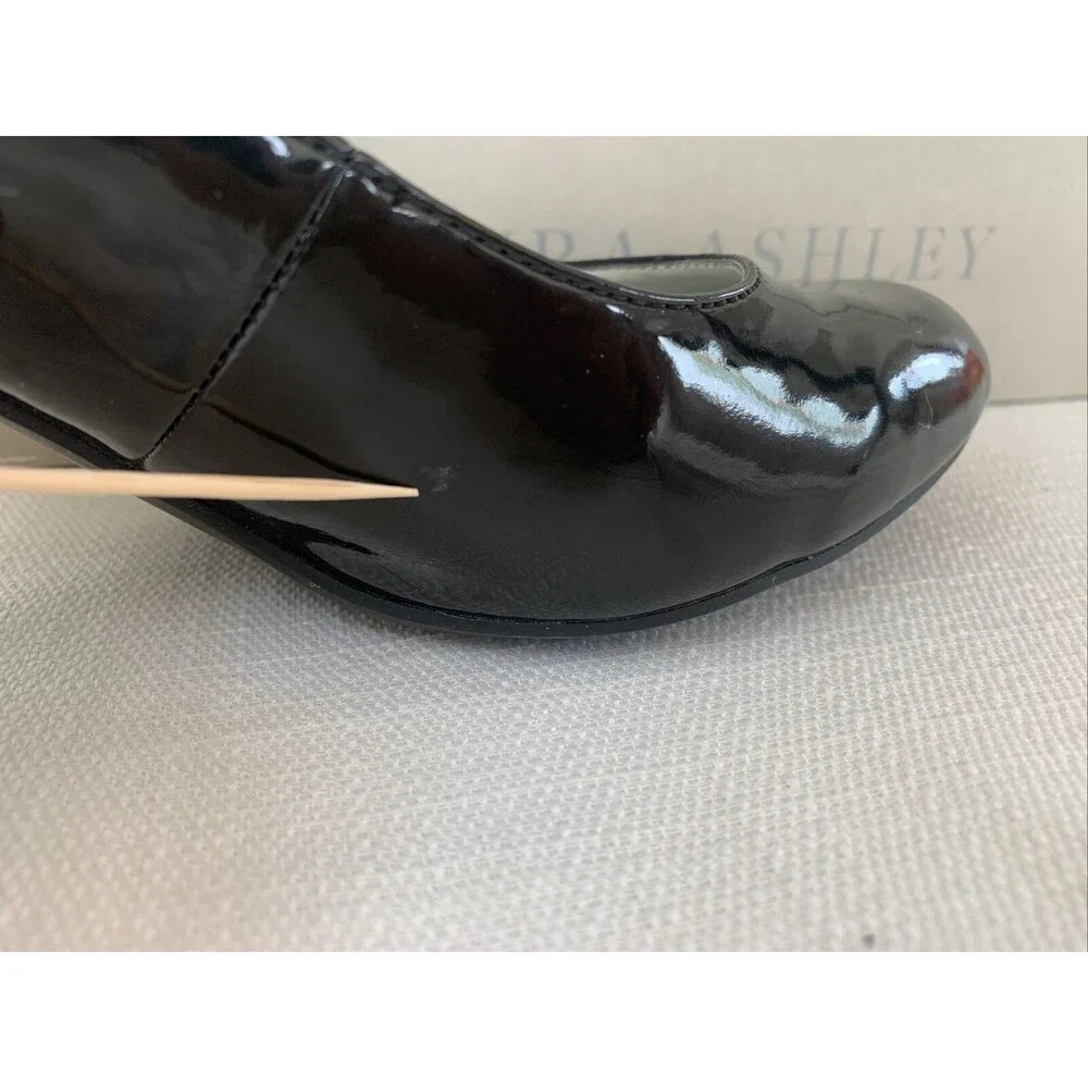 Laura Ashley Women’s Black Faux Patent Leather Heels‎ Pumps 7 M MF